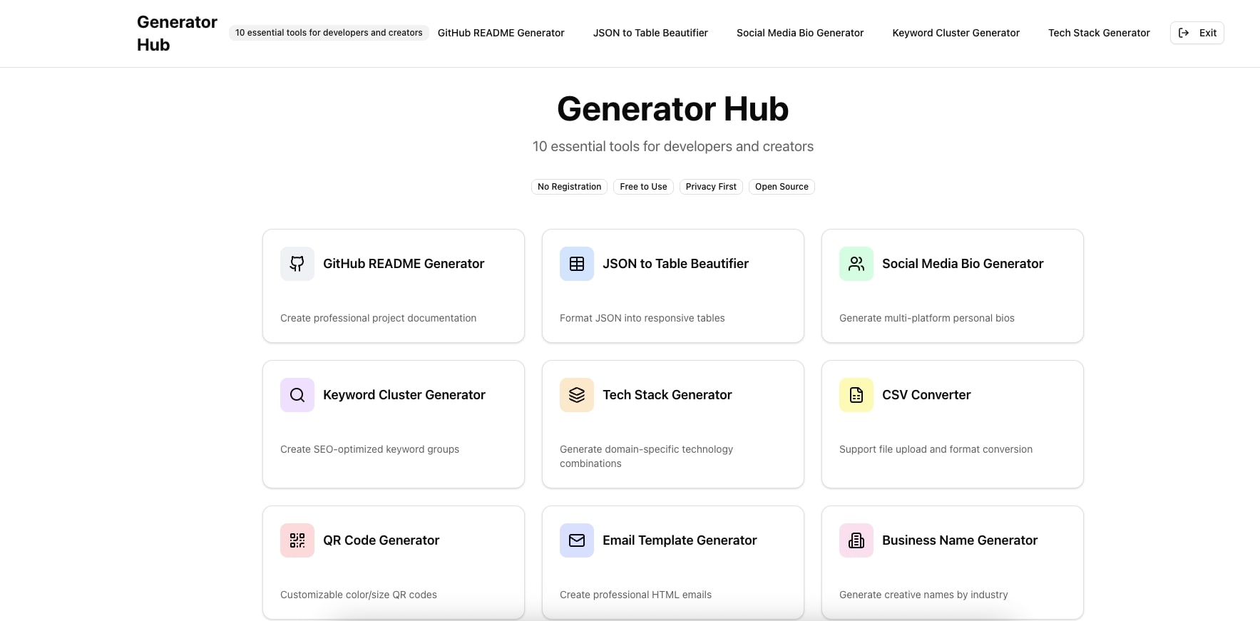 Generator Hub